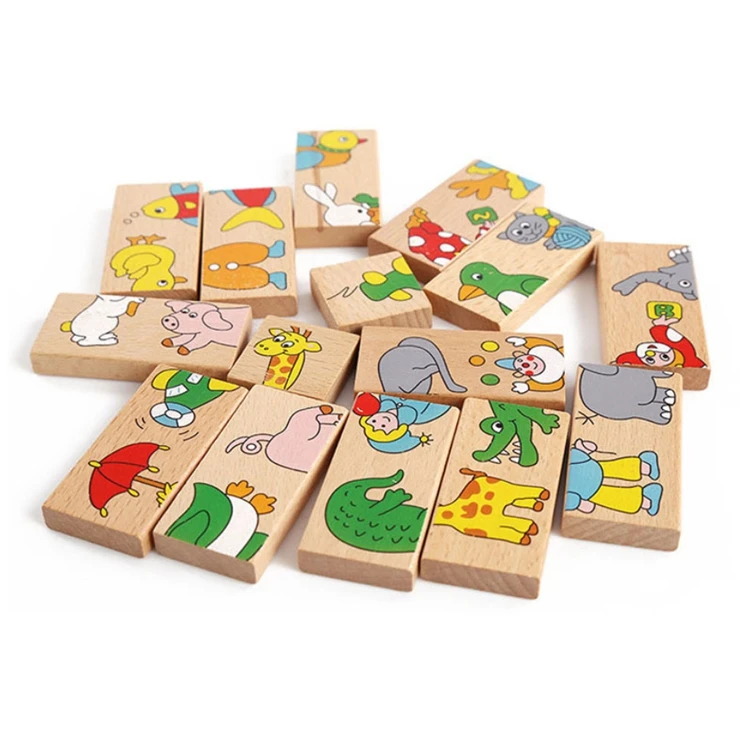 Детская Когнитивная головоломка Монтессори деревянная настольная игра деревянное домино солитер игрушки