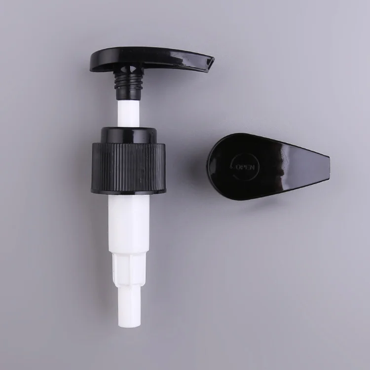 Custom Black Plastic 24/410 & 28/410 Pump Sprayer Bottle Cap Liquid Soap & Lotion Dispenser with Locking Feature