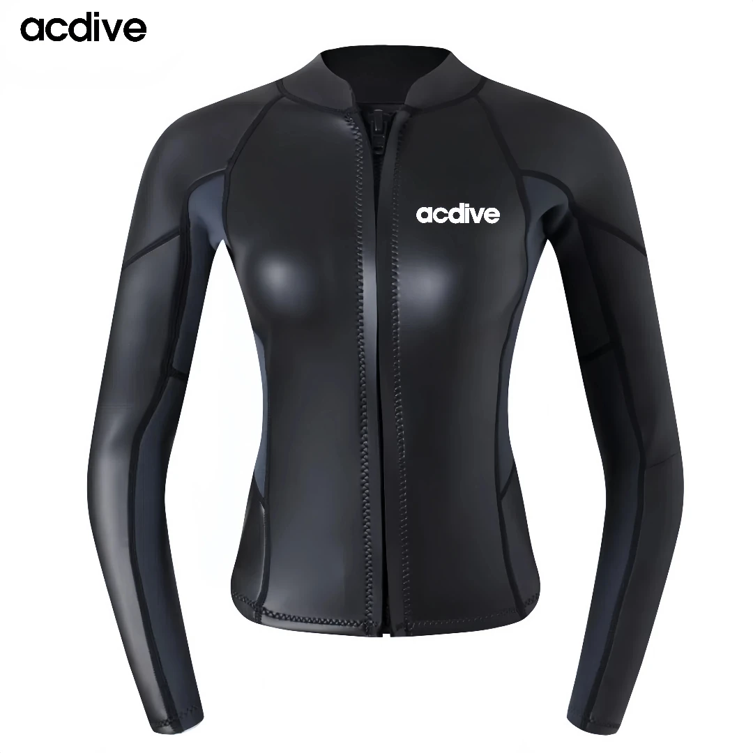 Manufacturer Customized 2mm Ultra Stretchy Neoprene Women Surfing Snorkeling Diving Aqua Sports Jacket