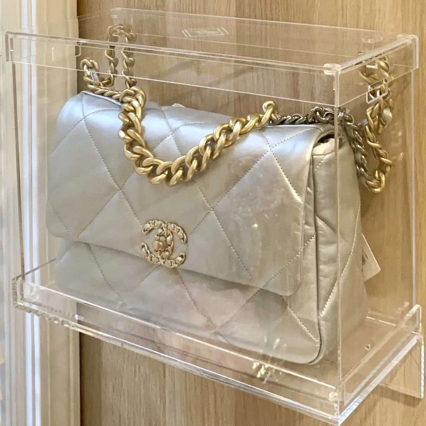 Custom acrylic handbag storage solution organizer luxury bag display box