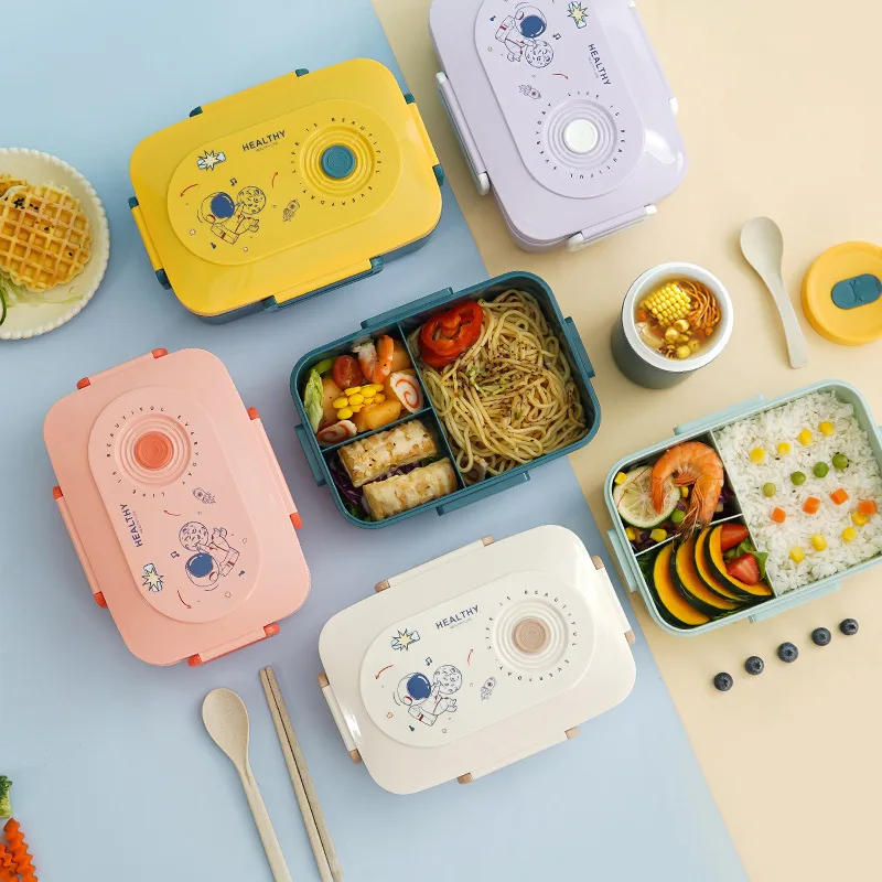 Factory Wholesale BPA Free Children Bento Lunch Box Food Container Microwave Safe Plastic Lunch Box Kids Set for School