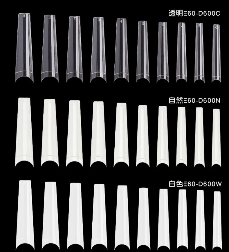 Wholesale 600pcs/bag  French Half Cover Artificial FingerNails  New Max  Long coffin Nail Tips