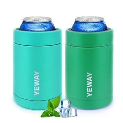 Yeway 12 oz Double Wall Can Cooler Blank Sublimation Can Cooler Insulated Vacuum Metal Stainless Steel Beer Silm Can Cooler