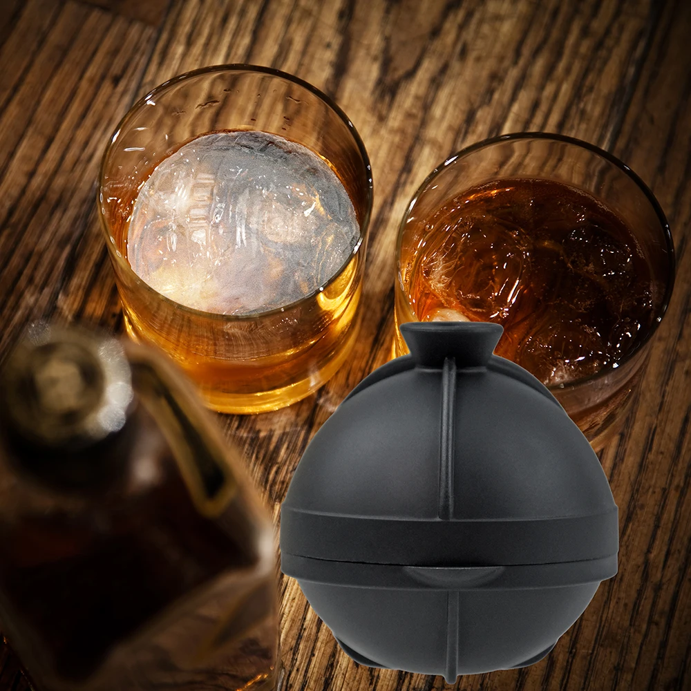 Hot Sale Slowly Melting Sphere Round Silicone Ice Cube Tray Reusable Death Star Ice Ball Maker Mold for Whiskey