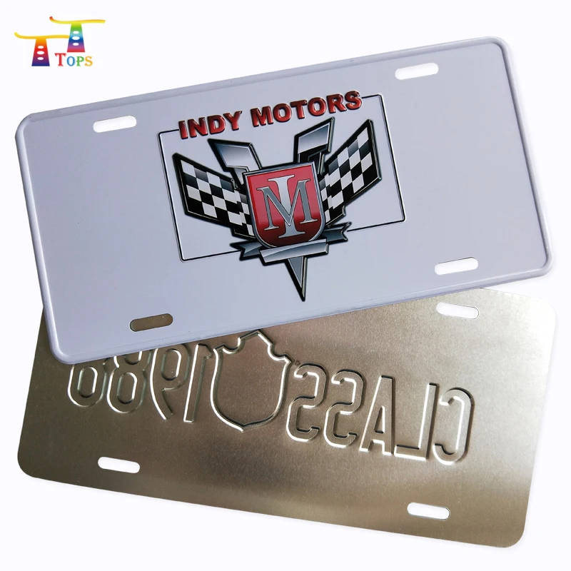 Японский высокий рельефный туристический индивидуальный Печатный винтажный автомобиль Европейская подсветка полузаконченный номерной знак