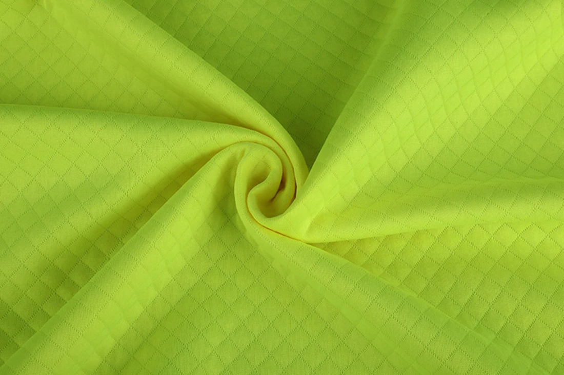 
Fluorescent yellow 100%polyester plaide Fabric for clothing & T shirt 