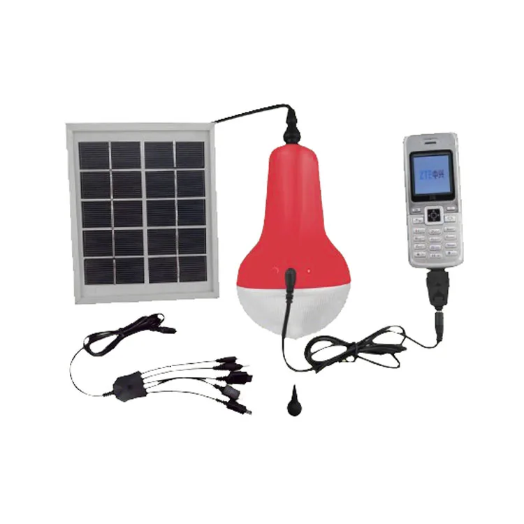 Solar Lamp with mobile phone chargers for indoor home and outdoor lighting