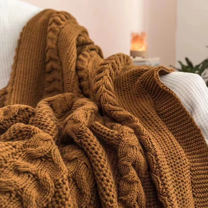 oversized plush acrylic sofa decoration blanket throw  tufted acrylic blanket