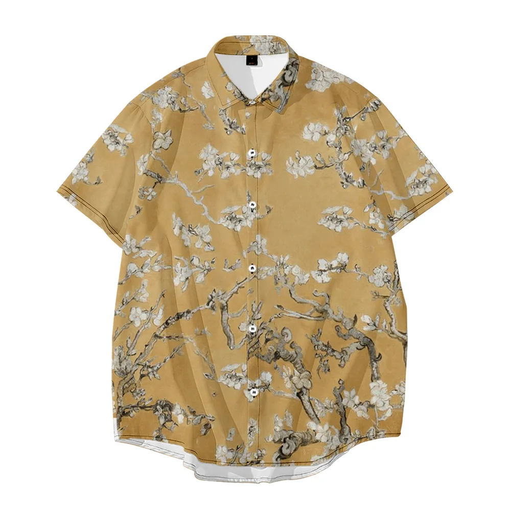 Halloween print Summer trend Loose short sleeved shirts for men are trendy