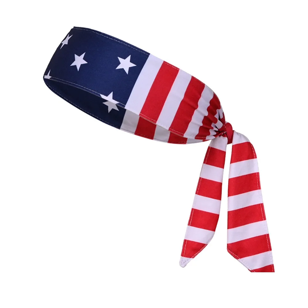 Red Blue White Stripe Stars US Independence Day Headbands USA Campaign Headpieces Printed American Flag Headband For Women Men