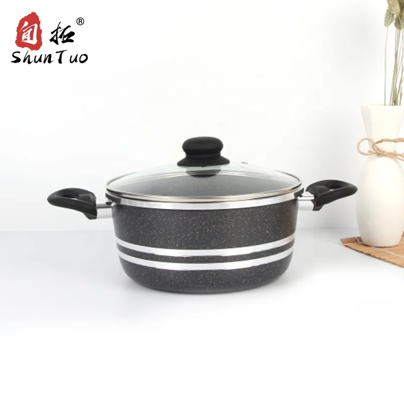 
no oil die cast big kitchen rice stone non stick aluminium soup pot cookware pots for cooking set 