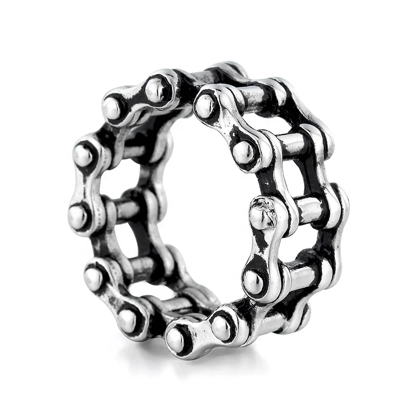 Cool Chain Link Ring Stainless Steel Chain Link Ring Men Stainless Steel Rings
