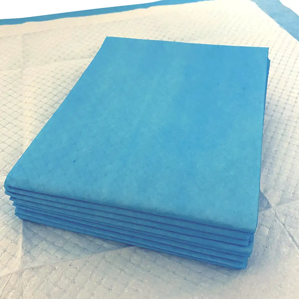 blue 60x90 disposable absorbent hygienic medical fluff patient oem sheet adults nursing incontinence hospital bed pad underpads