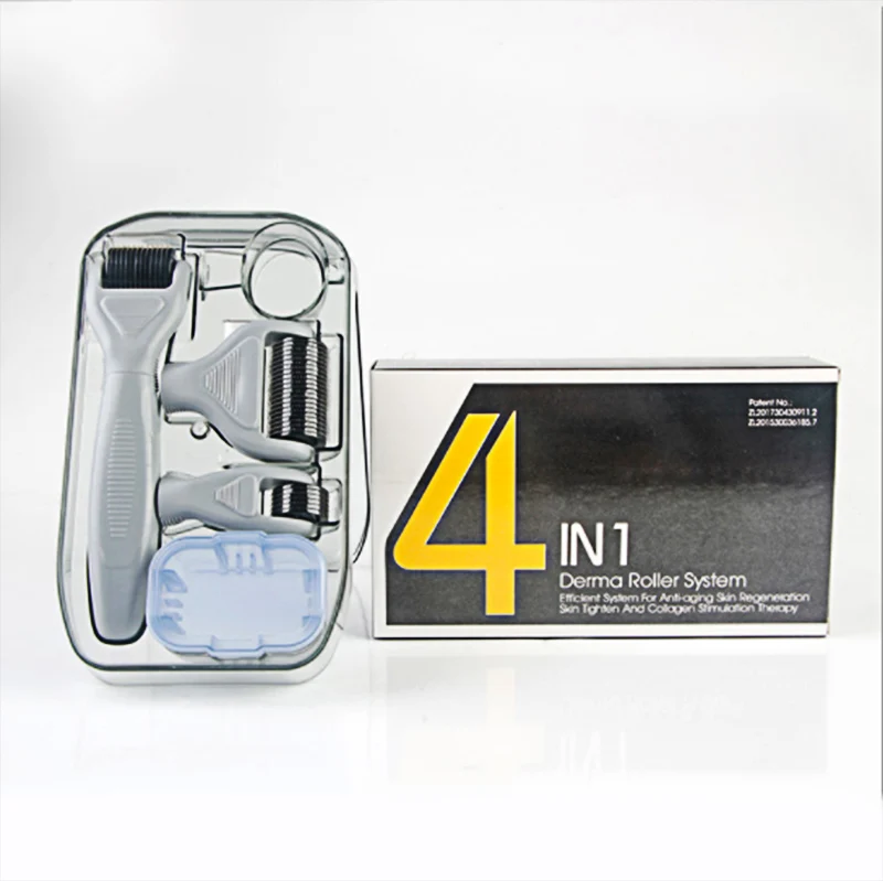 DRS 4 in 1 Best Derma Roller Kits Derma Roller 540 Derma Stamp For Face And Body Skin Reviews Microneedling Treatment