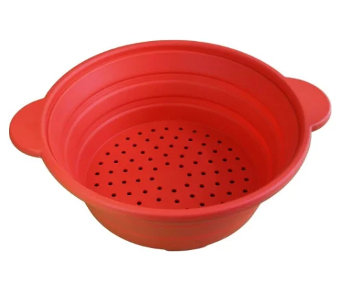 Silicone + hardware Circle Food Grade Convenient Outdoor Camping Baking Collapsible Silicone Steam disk