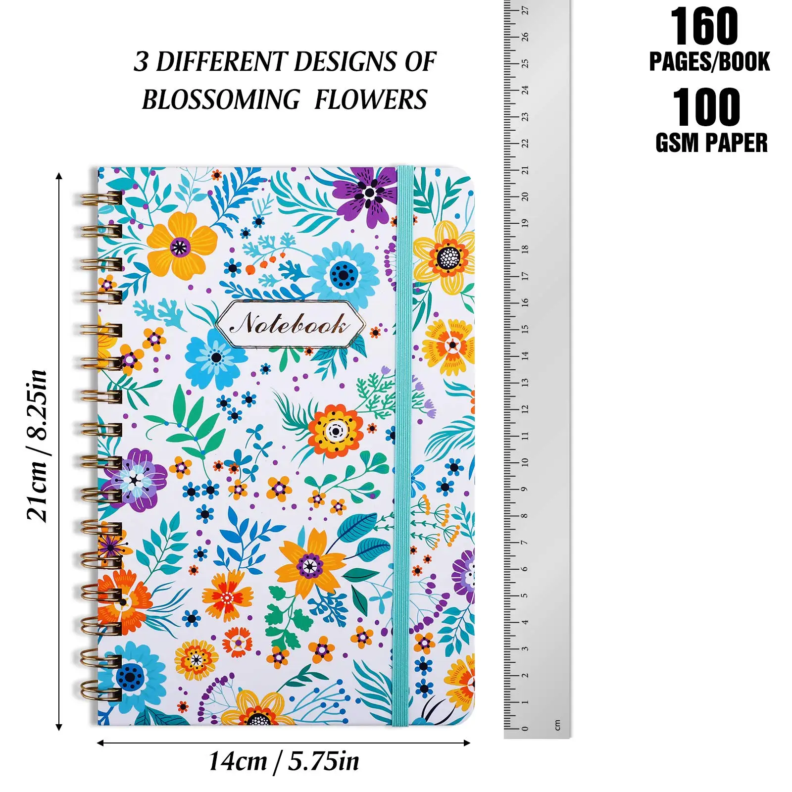 Custom Print Personalized Notebook A4 A5 A6 Pp Project Spiral Note Books 5 Subject Spiral Notebook With Elastic