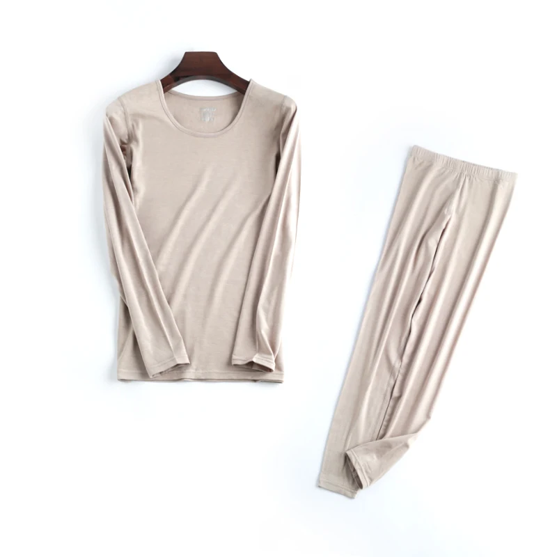 
High Quality Modal Cotton Material Seamless Workmanship Fleece Lined Womens Thermal Underwear 