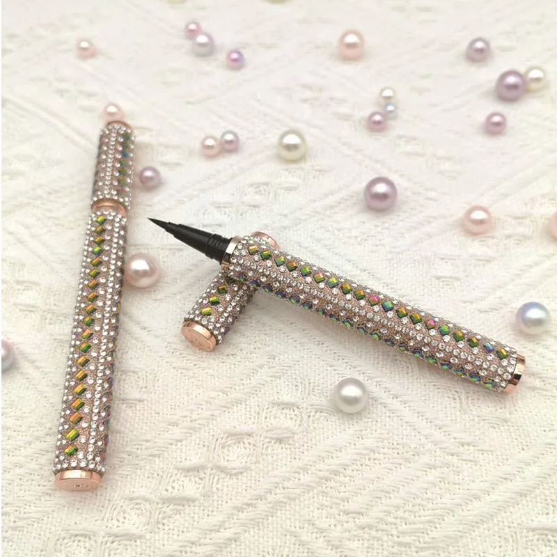 High Quality Rhinestone Diamond Super Sticky Black Adhesive Eyelashes Eyeliner Pen for Strip Lashes