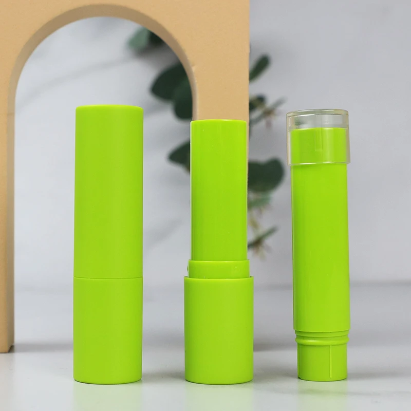 PET Eco-friendly Lipstick Packaging Fluorescent Green Refillable Lipstick Tube