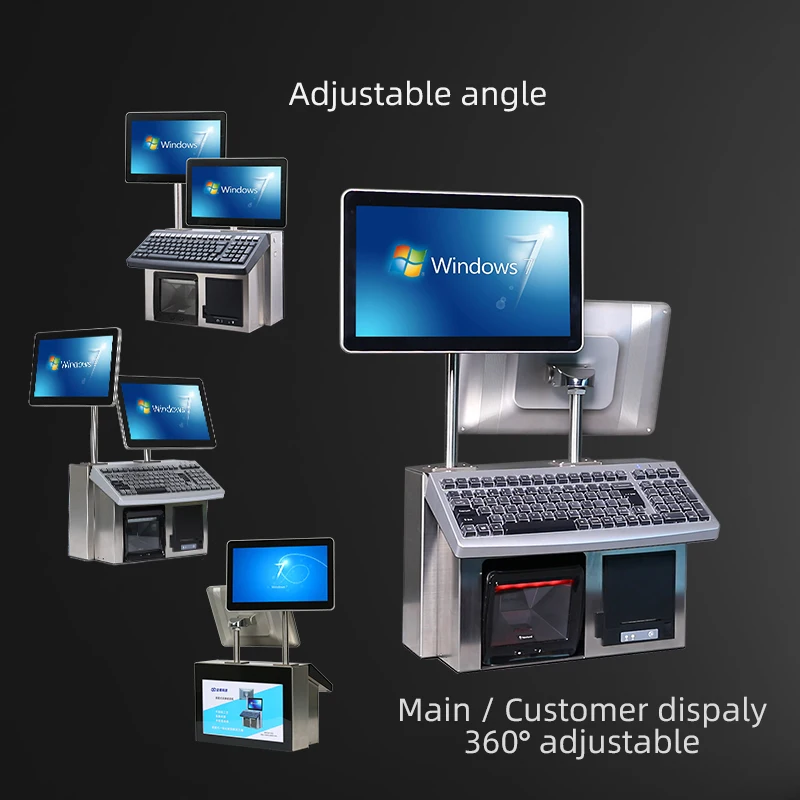 Smart Double Screen Update Pos Cash Register For Retail shop and Supermarket