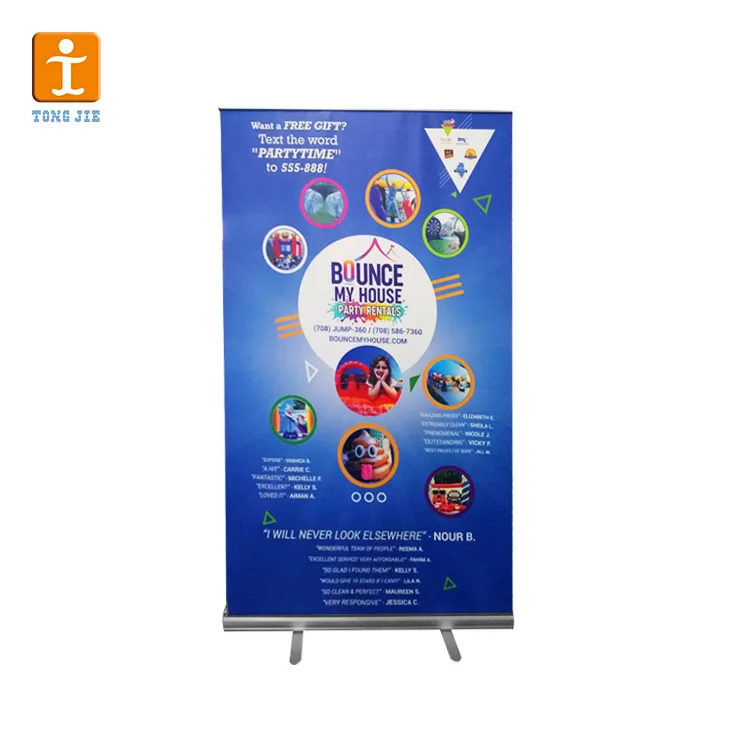 Portable Roll Up Banner Easy To Install Aluminum Alloy Retractable Promotional Advertising