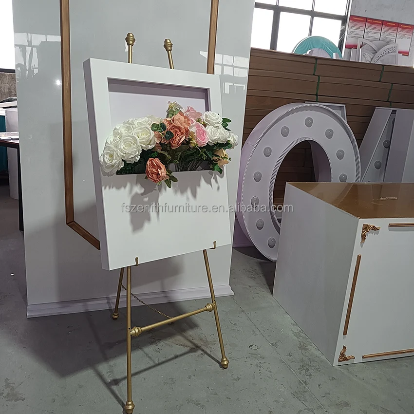 Party Reception Signage Board Flower Box Wedding Welcome Sign Stand For Front Door Entrance