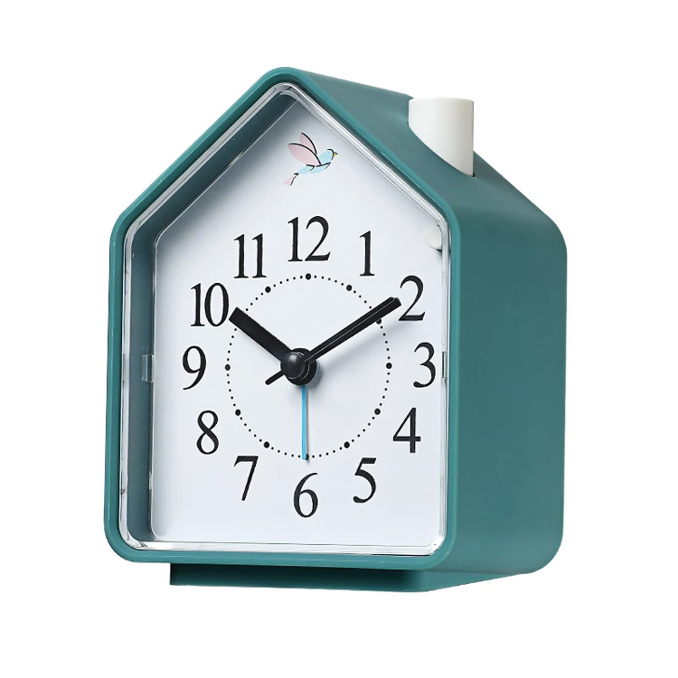 
Factory provide triangle children globe loudy night light table snooze mechanical bird sound colorful alarm clock 