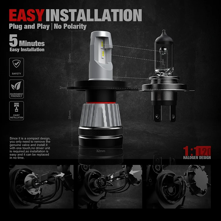  20000 Lumen 9005 12v Led Vehicle H1 H13 H8 H15 Auto Lamp Automotive H3 H4 Head Light Bulb H11 H7 Car Headlight