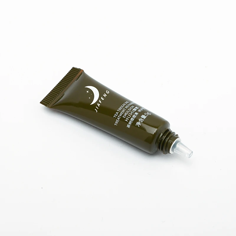 Matt Black Mini eye Cream Empty Cosmetic Tube 5g Clear Squeeze with metal applicator