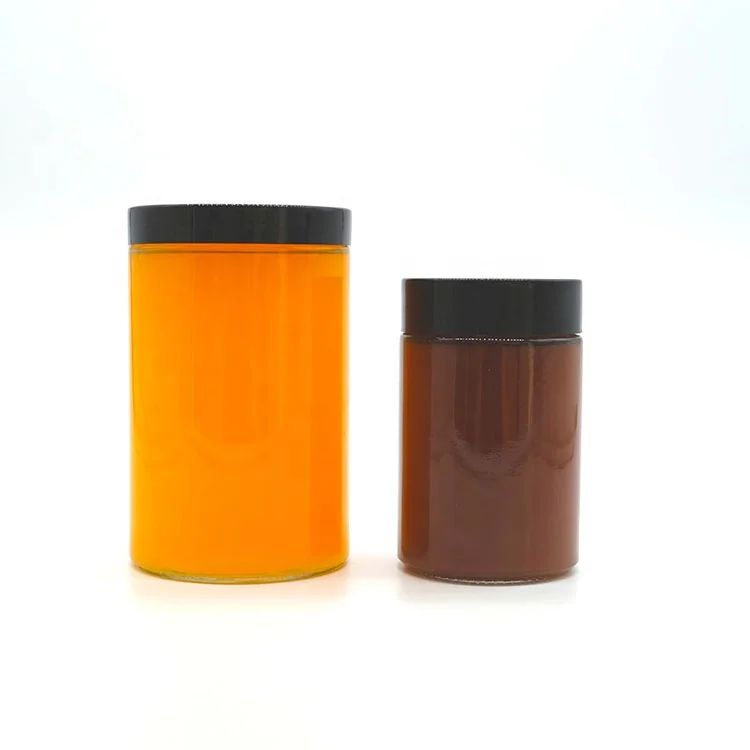 Eco-friendly Glass Clear Jar Straight-Sided Glass Jar with Black Plastic Cap for Juice Honey Hot Sauce Sea Moss Full Size