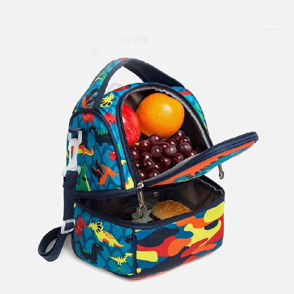 New Cute Cartoon Cross Shoulder Wholesale Insulated Cooler Kids Print Cartoon Lunch Children Lunch Box Bag School Lunch Bags