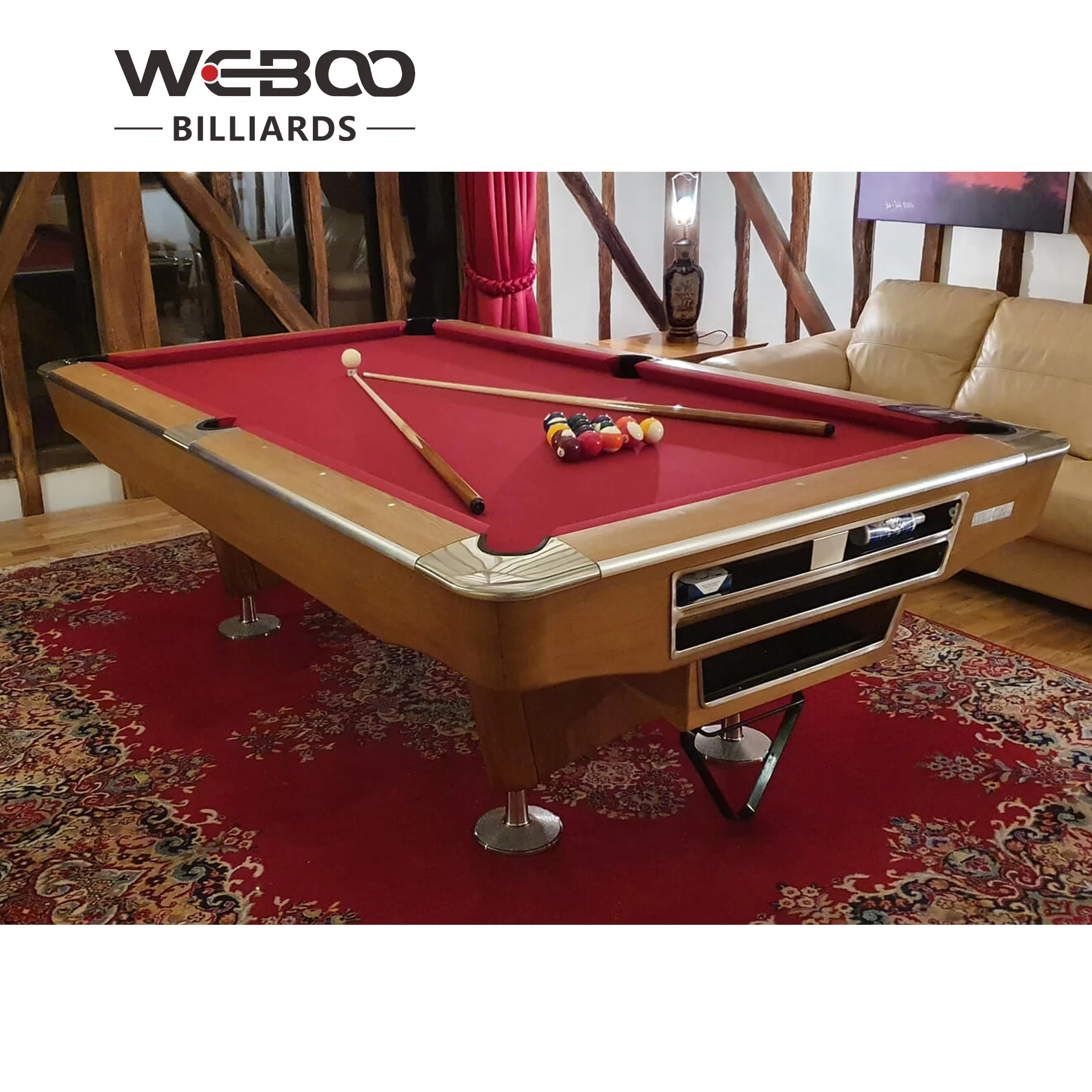 Professional Cheap Guangzhou Manufacturer Modern indoor Rubber Cushion Rail Pool Table Billiard 9ft