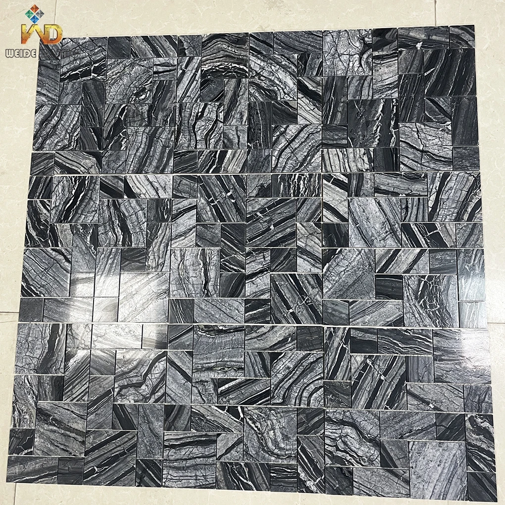 Tree Black Marble Mosaic Tiles That can be used on both walls and floors Tree Black stone mosaic tiles