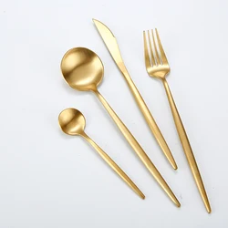 High quality Stainless Steel Plated gold Wedding Flatware set Stainless Steel Wedding golden Cutlery Set
