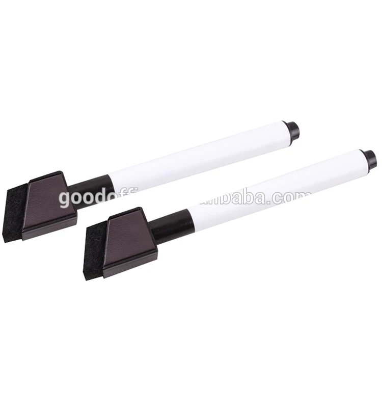 High quality 11*1cm black ink whiteboard marker pen with Hair brush