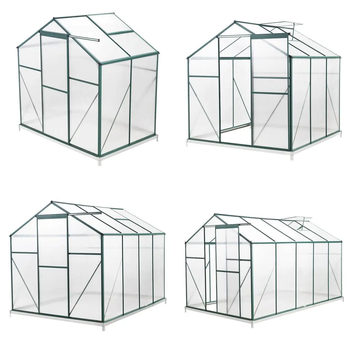 aluminium garden walk-in greenhouse