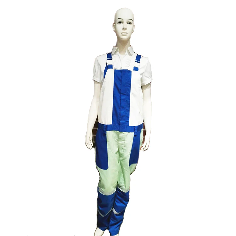 Mechanic Women Workwear Overalls Work Uniform Bib Pants Cotton Coverall Working Uniform  Workwear Bib-Pants
