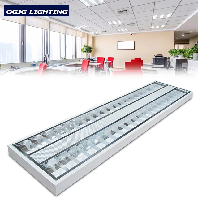 5 years warranty etl dlc office recessed school steel housing ceiling grid lighting fixture classroom led grille light