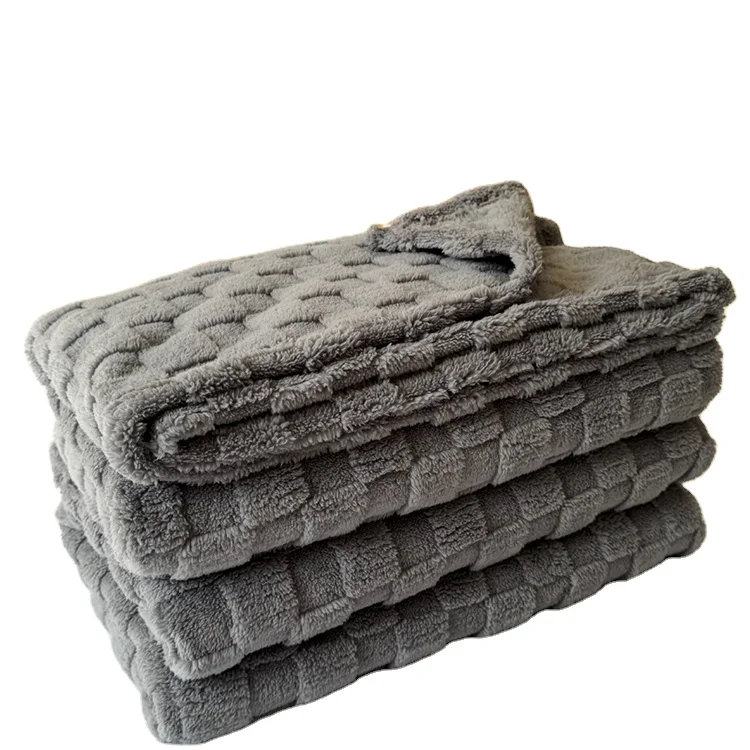 Adult Blanket and Throw With Logo Soft Warm Luxury Plush Coral Fleece 100% Polyester Fluffy Blanket for bed