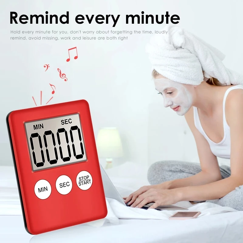 Kitchen Timer Super Thin LCD Digital Screen Cooking Count-Down Up Magnetic Clock Alarm Bar Accessories Sleeping Sport Work Tool