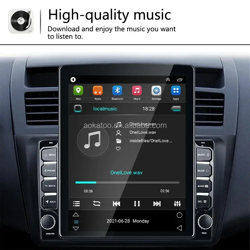 Universal Pioneer 9.7 Inch Touch Screen Android Car Radio OLED Screen DSP Function Android Auto Supported 1DIN GPS Navigation