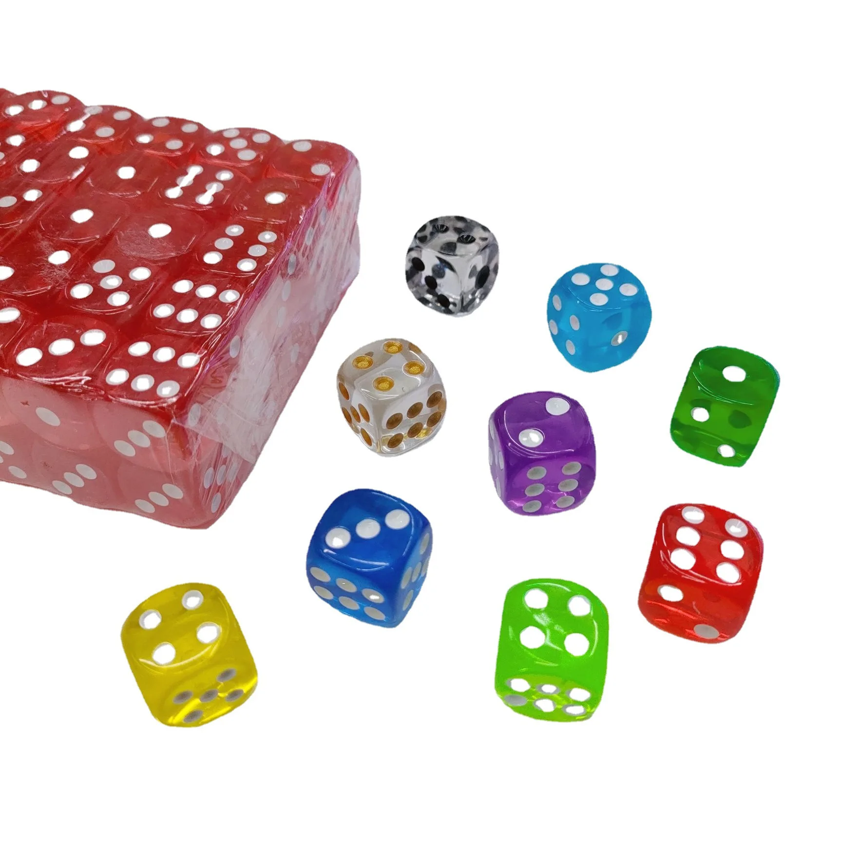 16mm d6 Acrylic Polyhedral Dice Set Round Square Corner With Dots Pip Toy Accessories Toys Multicolor In Stock Custom Game Dice