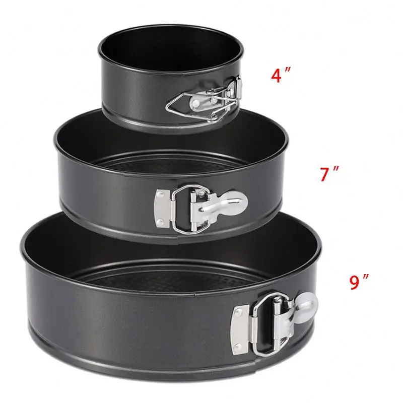 3pcs different shapes adjustable non-stick coating kitchen springform Cake Baking Pan