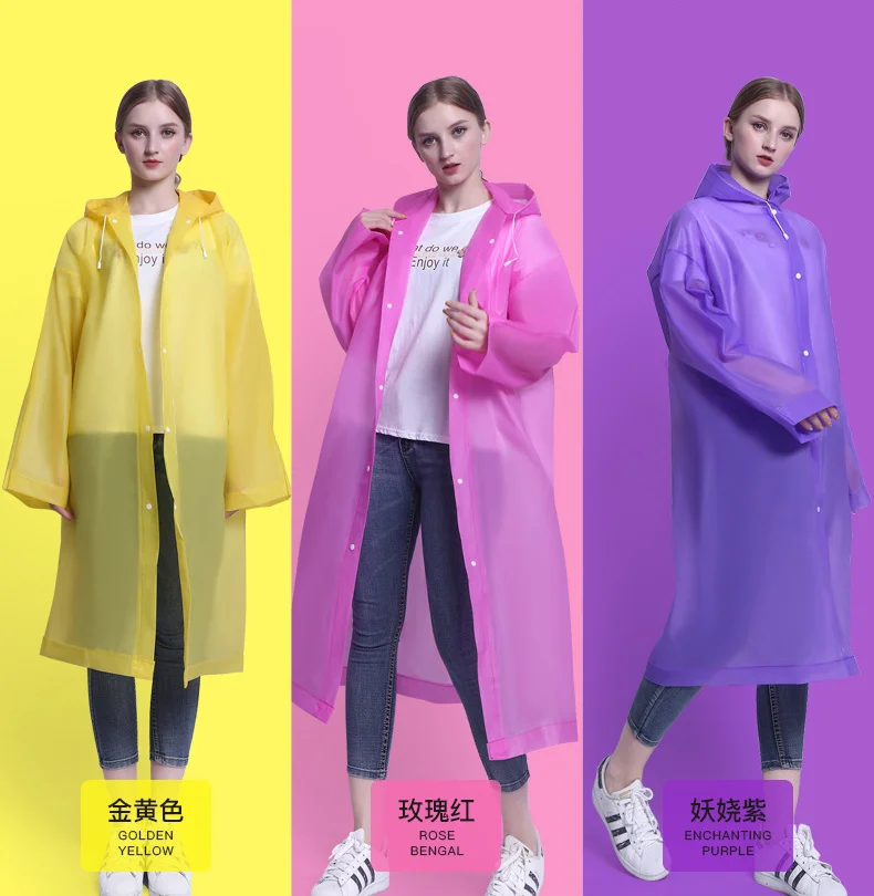 Non disposable thickened adult raincoat manufacturer direct sales outdoor travel EVA raincoat