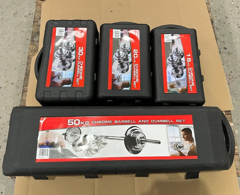 Chrome iron adjustable 50 kg barbell dumbbell set set for sale