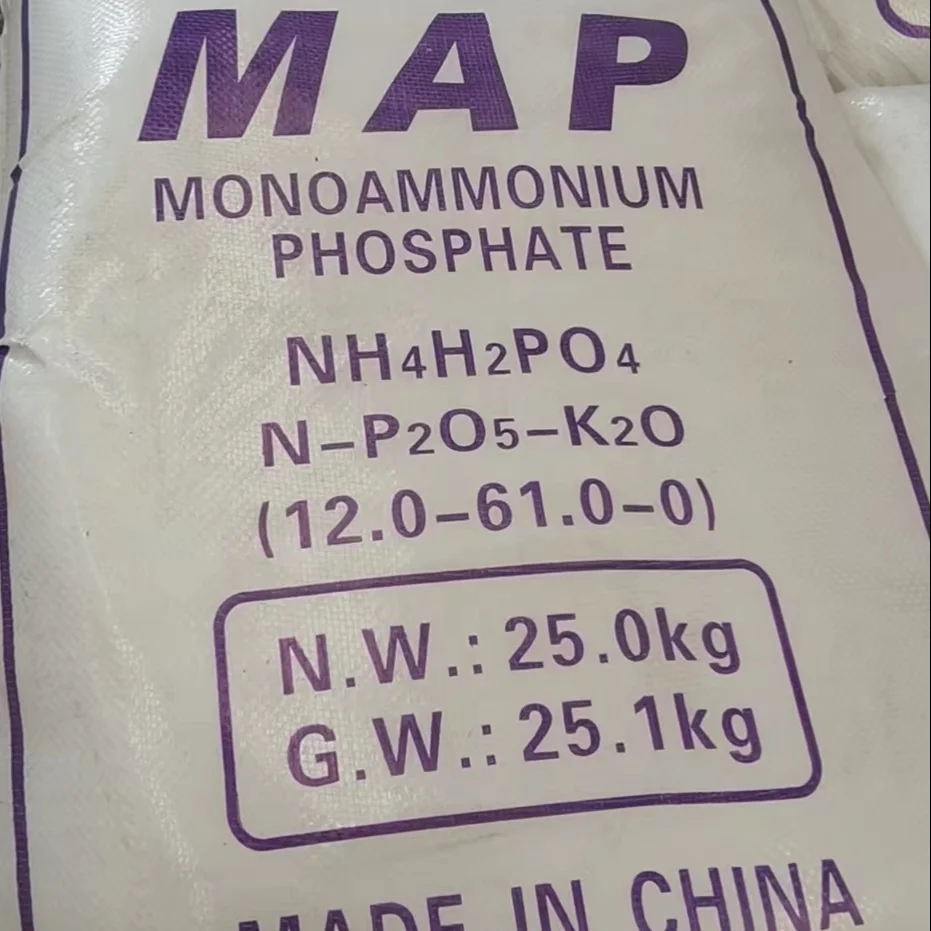 Specialty Fertilizer 12 61 0 MAP Fertilizer Crystal for Agriculture Price Mono Ammonium Phosphate Water Soluble White Bag CAS