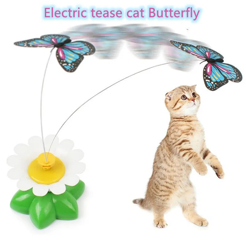 Popular Fun Electric fancy cat toy rotates to simulate flying butterflies/birds
