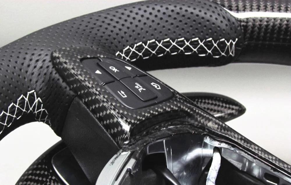 AUTO RACING CAR STEERING WHEEL CARBON FIBER  FOR Mercedes-Benz AMG  C43 C63 CLA45 C63S A45 STEERING WHEEL 2015-2018