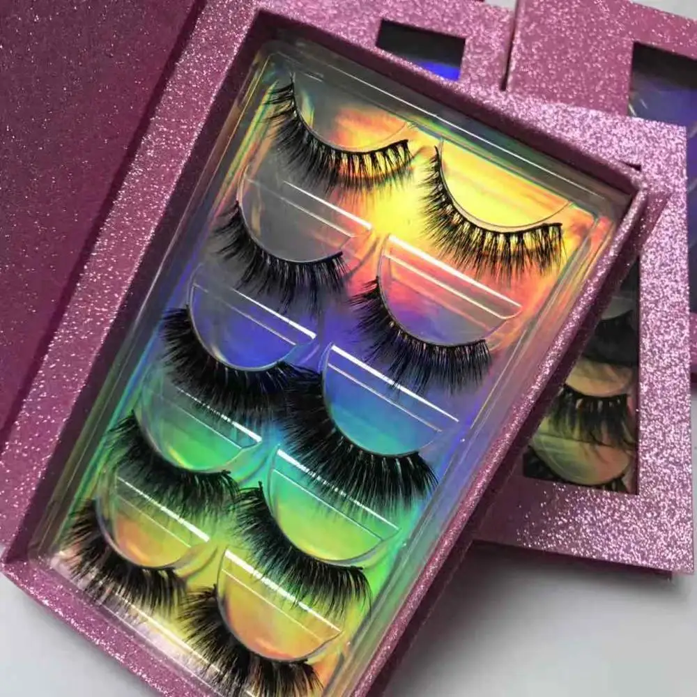 best quality 5pairs lashes boxes quality eyelash extension eyelash glitter cases 25mm lashes lash beauty eyelash extension