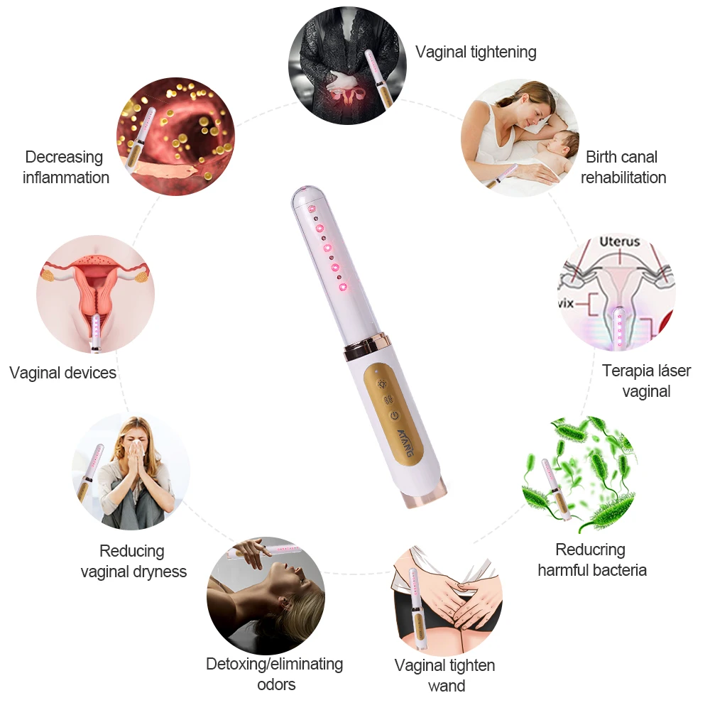 ATANG portable low level laser therapy device for Gynecological inflammation vaginal tighten wand terapia laser vaginal led wand